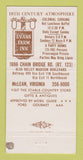 Matchbook Cover - Evans Farm Inn McLean VA 30 Strike