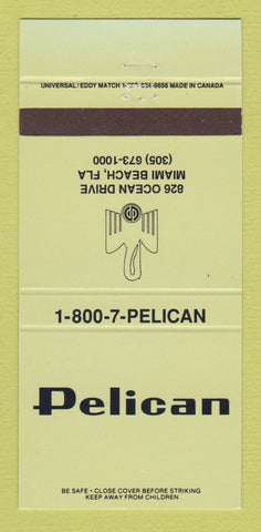 Matchbook Cover - Pelican Miami Beach FL 30 Strike