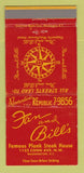 Matchbook Cover - Fan and Bill's Steak House Washington DC 30 Strike