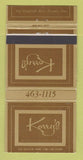 Matchbook Cover - Korry's Toronto ON Men's Clothes 30 Strike