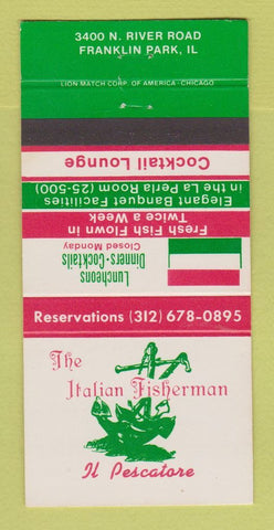 Matchbook Cover - Italian Fisherman Il Pescatore Franklin Park IL 30 Strike