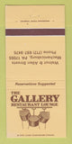 Matchbook Cover - The Gallery Restaurant Mechanicsburg PA 30 Strike