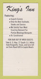 Matchbook Cover - King's Inn Kingsville TX Loyola Beach 30 Strike