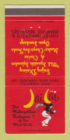 Matchbook Cover - Jai Lai Restaurant Columbus OH 30 Strike
