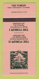 Matchbook Cover - The Forum Restaurants West Orange NJ Paramus 30 Strike