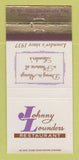Matchbook Cover - Johnny Lounders Restaurant Pittsburgh PA 30 Strike