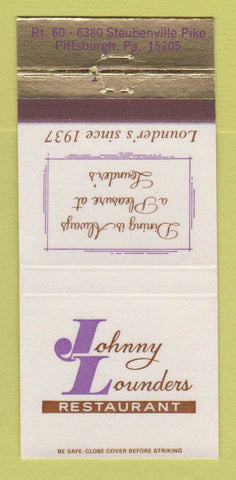 Matchbook Cover - Johnny Lounders Restaurant Pittsburgh PA 30 Strike