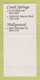 Matchbook Cover Jimmy's Italian Restaurant Coral Springs Hollywood FL 30 Strike