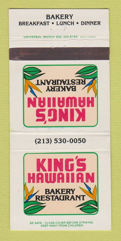 Matchbook Cover - King's Hawaiian Bakery Restaurant Torrance CA 30 Strike