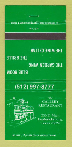 Matchbook Cover - Gallery Restaurant Frederickburg TX 30 Strike