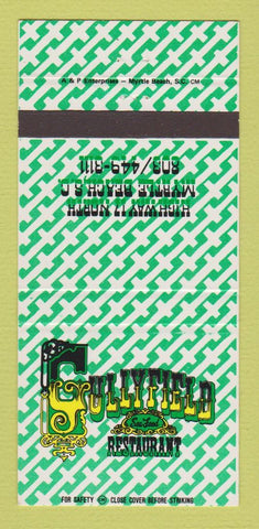 Matchbook Cover - Gullyfield Seafood Restaurant Myrtle Beach SC 30 Strike
