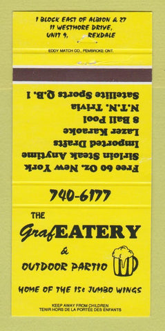 Matchbook Cover - Graf Eatery Restaurant Rexdale ON 30 Strike