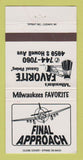 Matchbook Cover - Final Approach Restaurant Milwaukee WI 30 Strike