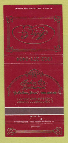 Matchbook Cover - John Q's Restaurant Aurora Colorado 30 Strike