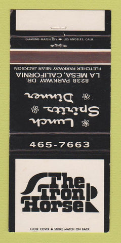 Matchbook Cover - The Iron Horse Restaurant La Mesa CA 30 Strike