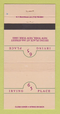 Matchbook Cover - 65 Irving Place New York City WEAR 30 Strike