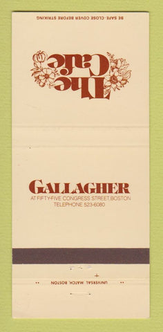 Matchbook Cover - The Cafe Gallagher Restaurant Boston MA 30 Strike