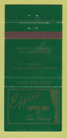 Matchbook Cover - Effie's Coffee Shop Restaurant Campbell CA 30 Strike