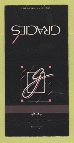 Matchbook Cover - Gracie's Ribs Seattle WA 30 Strike