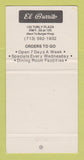 Matchbook Cover - El Burrito Mexican Restaurant Cleveland? TX 30 Strike