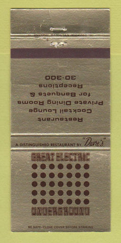 Matchbook Cover - Great Electric Underground San Francisco CA  30 Strike
