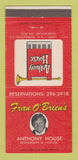 Matchbook Cover - Fran O'Brien's Anthony House Washington DC 30 Strike