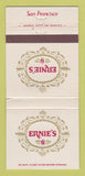 Matchbook Cover - Ernie's Restaurant San Francisco CA 30 Strike