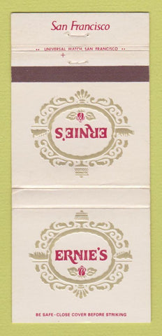 Matchbook Cover - Ernie's Restaurant San Francisco CA 30 Strike