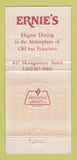 Matchbook Cover - Ernie's Restaurant San Francisco CA 30 Strike