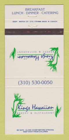 Matchbook Cover - Kings Hawaiian Bakery Restaurant Torrance CA  30 Strike