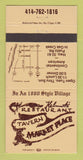 Matchbook Cover - Helmuth's? Restaurant Tavern Oak Creek WI 30 Strike