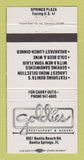 Matchbook Cover - Goldies Restaurant Bonita Springs FL 30 Strike