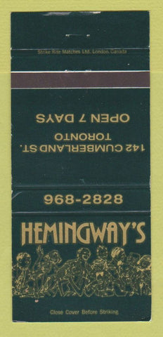 Matchbook Cover - Hemingway's Toronto ON 30 Strike