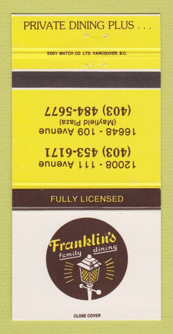 Matchbook Cover - Franklin's Restaurant BC? 30 Strike