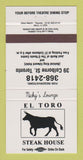 Matchbook Cover - El Toro Steak House Toronto ON 30 Strike