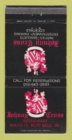 Matchbook Cover - Johnny Cross Restaurant Blue Bell PA 30 Strike