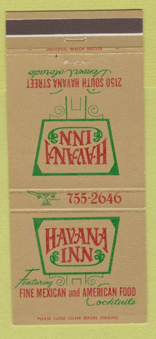 Matchbook Cover - Havana Inn Mexican Food Denver Colorado 30 Strike