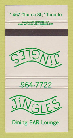 Matchbook Cover - Jingles Restaurant Toronto ON 30 Strike