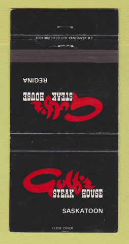 Matchbook Cover - Golf's Steak House Regina SK 30 Strike