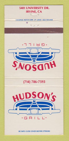 Matchbook Cover - Hudson's Grill Irvine CA 30 Strike