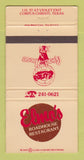Matchbook Cover - Elmo's Roadhouse Restaurant Corpus Christi TX 30 Strike