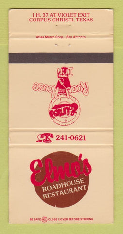 Matchbook Cover - Elmo's Roadhouse Restaurant Corpus Christi TX 30 Strike