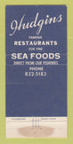 Matchbook Cover - Hudgins Restaurant West Palm Beach FL 30 Strike