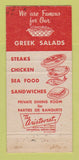 Matchbook Cover - John's Restaurant Bartow FL 30 Strike