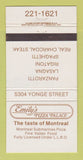 Matchbook Cover - Emily's Pizza Palace Toronto ON 30 Strike