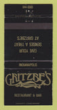 Matchbook Cover - Gritzbe's Restaurant Indianapolis IN WEAR 30 Strike
