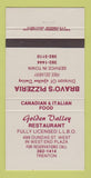 Matchbook Cover - Golden Valley Restaurant Trenton ON Pizza WEAR 30 Strike