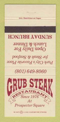 Matchbook Cover - Grub Steak Restaurant Park City UT? 30 Strike