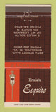 Matchbook Cover - Ernie's Esquire Restaurant Wheeling WV WEAR 30 Strike