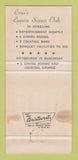 Matchbook Cover - Ernie's Esquire Restaurant Wheeling WV WEAR 30 Strike